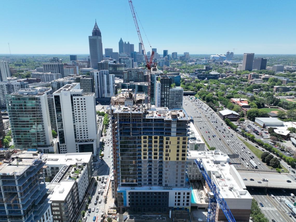 Images: Portman's first residential tower in Atlanta has topped out